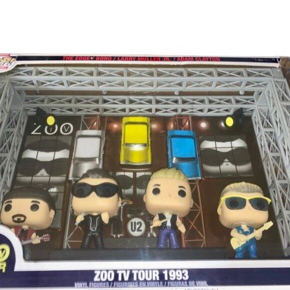 Funko Pop Deluxe U2 Zoo TV Tour 1993 Walmart Lmtd Edition Set with Stage New - Picture 2 of 16